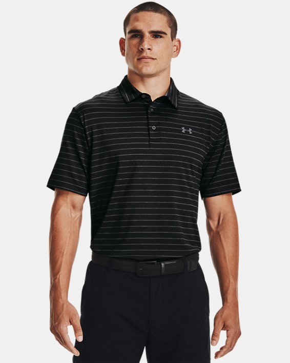 Men's UA Playoff Polo Core Stripe, Black, pdpMainDesktop image number 0